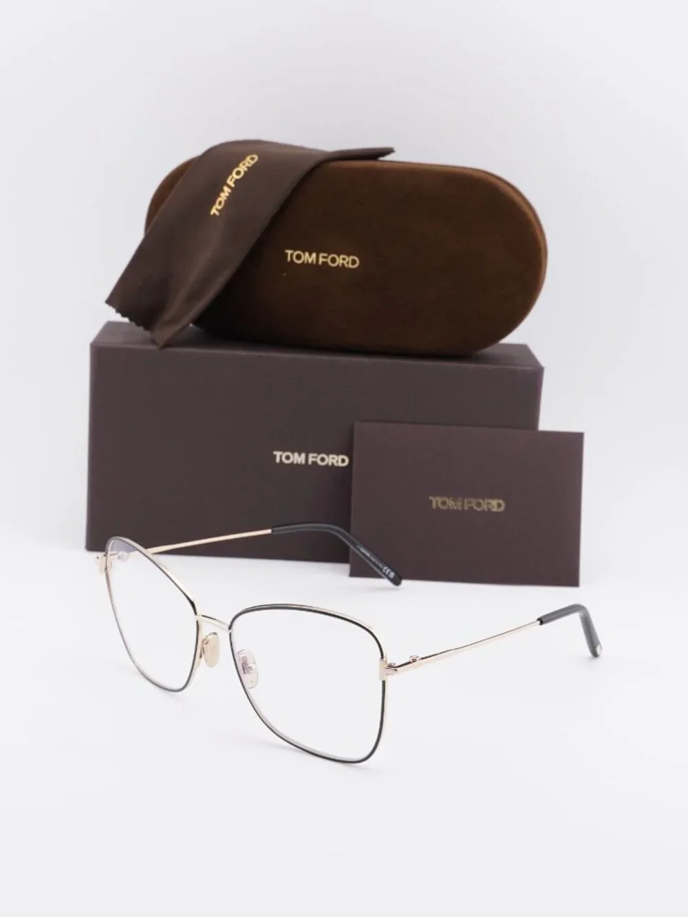 Tom Ford FT5906-B 001 Butterfly Eyeglasses 55mm - Black / Blue Light Block